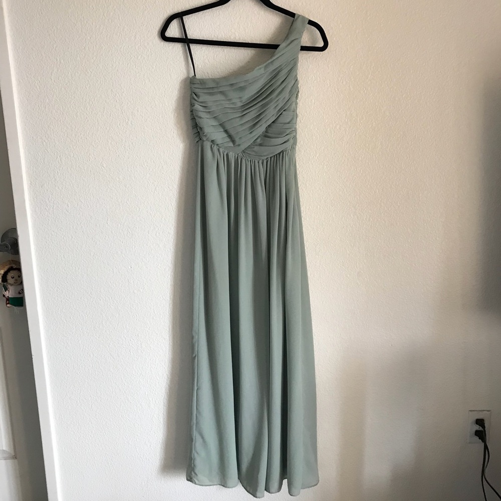 H&M MINT one shoulder maxi dress sz 4